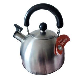 Copco Stainless Steel Whistling Tea Kettle Chrome 1.4 Litre Folding Handle
